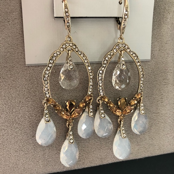 JENNY PACKHAM GOLDTONE CRYSTAL CHANDELIER EARRINGS - Picture 9 of 12